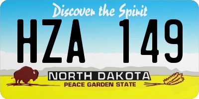 ND license plate HZA149