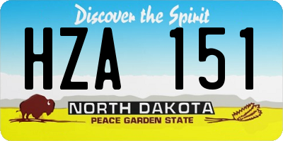 ND license plate HZA151