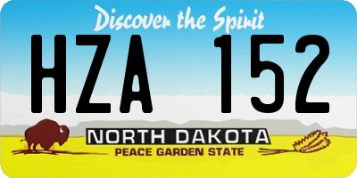 ND license plate HZA152