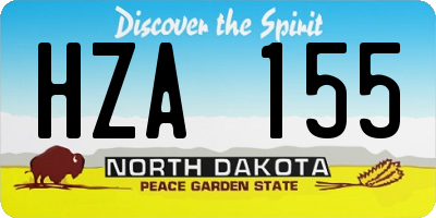 ND license plate HZA155