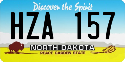 ND license plate HZA157