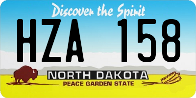 ND license plate HZA158