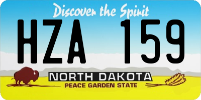 ND license plate HZA159