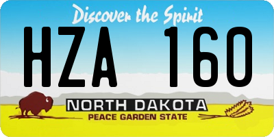 ND license plate HZA160