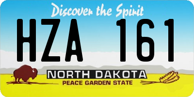 ND license plate HZA161