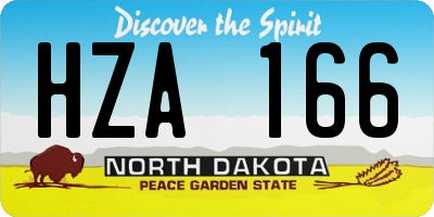 ND license plate HZA166