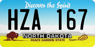 ND license plate HZA167