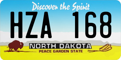 ND license plate HZA168