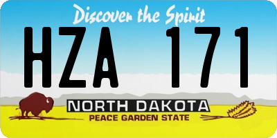 ND license plate HZA171