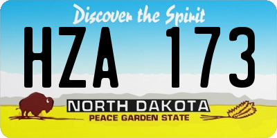 ND license plate HZA173