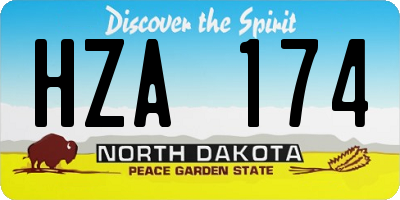 ND license plate HZA174