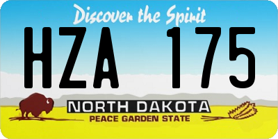 ND license plate HZA175