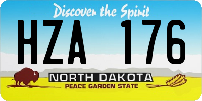 ND license plate HZA176