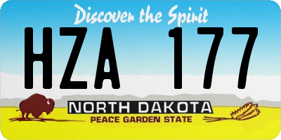 ND license plate HZA177