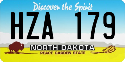 ND license plate HZA179
