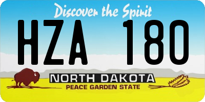 ND license plate HZA180