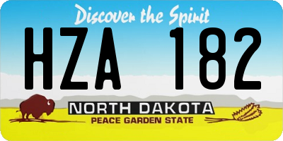 ND license plate HZA182