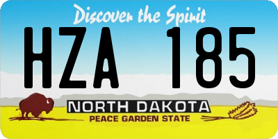 ND license plate HZA185