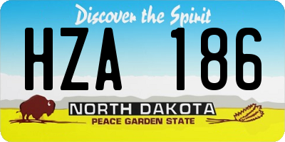 ND license plate HZA186