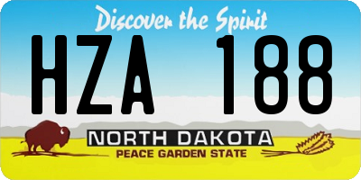 ND license plate HZA188