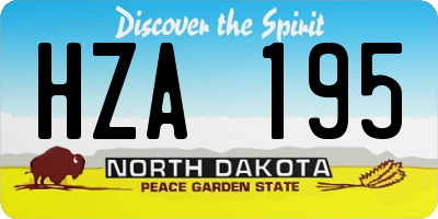 ND license plate HZA195