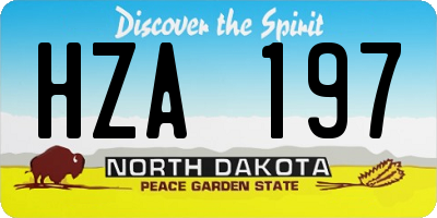 ND license plate HZA197