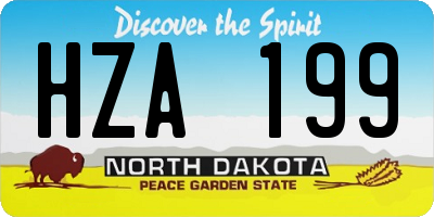 ND license plate HZA199