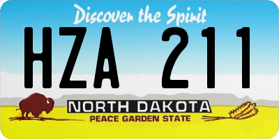 ND license plate HZA211