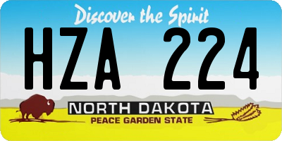 ND license plate HZA224