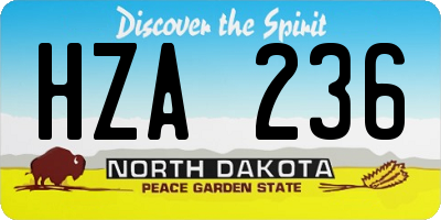 ND license plate HZA236