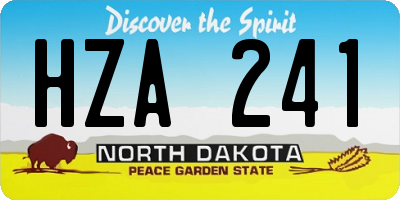 ND license plate HZA241