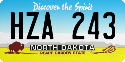 ND license plate HZA243