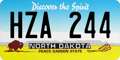 ND license plate HZA244