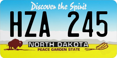 ND license plate HZA245