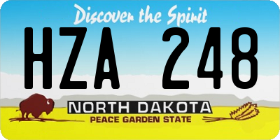 ND license plate HZA248