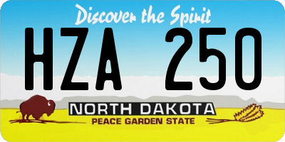 ND license plate HZA250