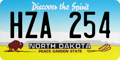 ND license plate HZA254