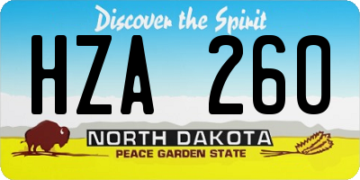 ND license plate HZA260