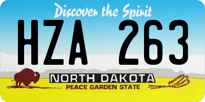 ND license plate HZA263