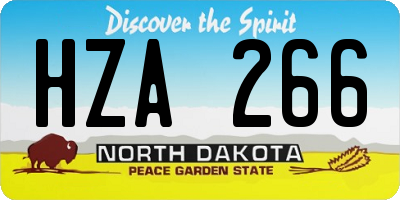 ND license plate HZA266