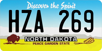 ND license plate HZA269