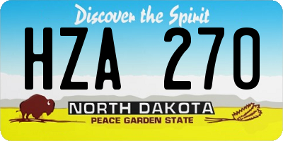ND license plate HZA270