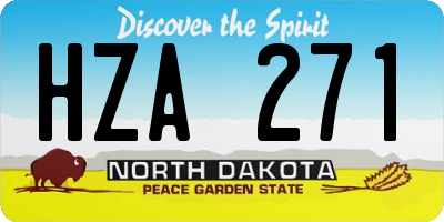 ND license plate HZA271