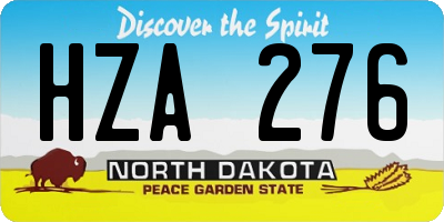 ND license plate HZA276