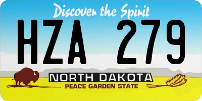 ND license plate HZA279