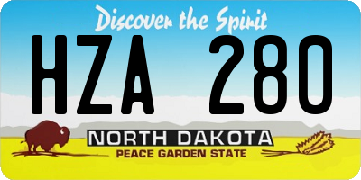 ND license plate HZA280