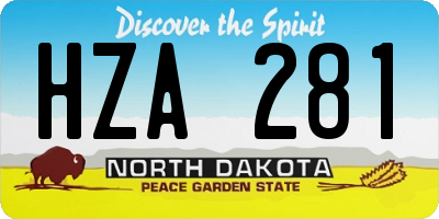 ND license plate HZA281
