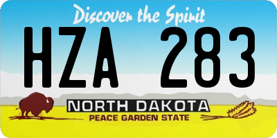 ND license plate HZA283