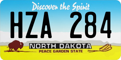 ND license plate HZA284