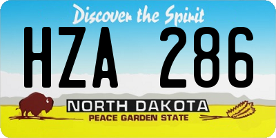 ND license plate HZA286
